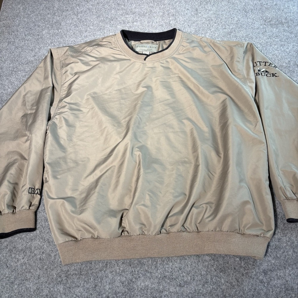Vintage Cutter And‎ Buck Climaguard Jacket Mens Xxl Tan Windbreaker Embroidered